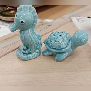 Seahorse and Turtle Salt and Pepper Shakers